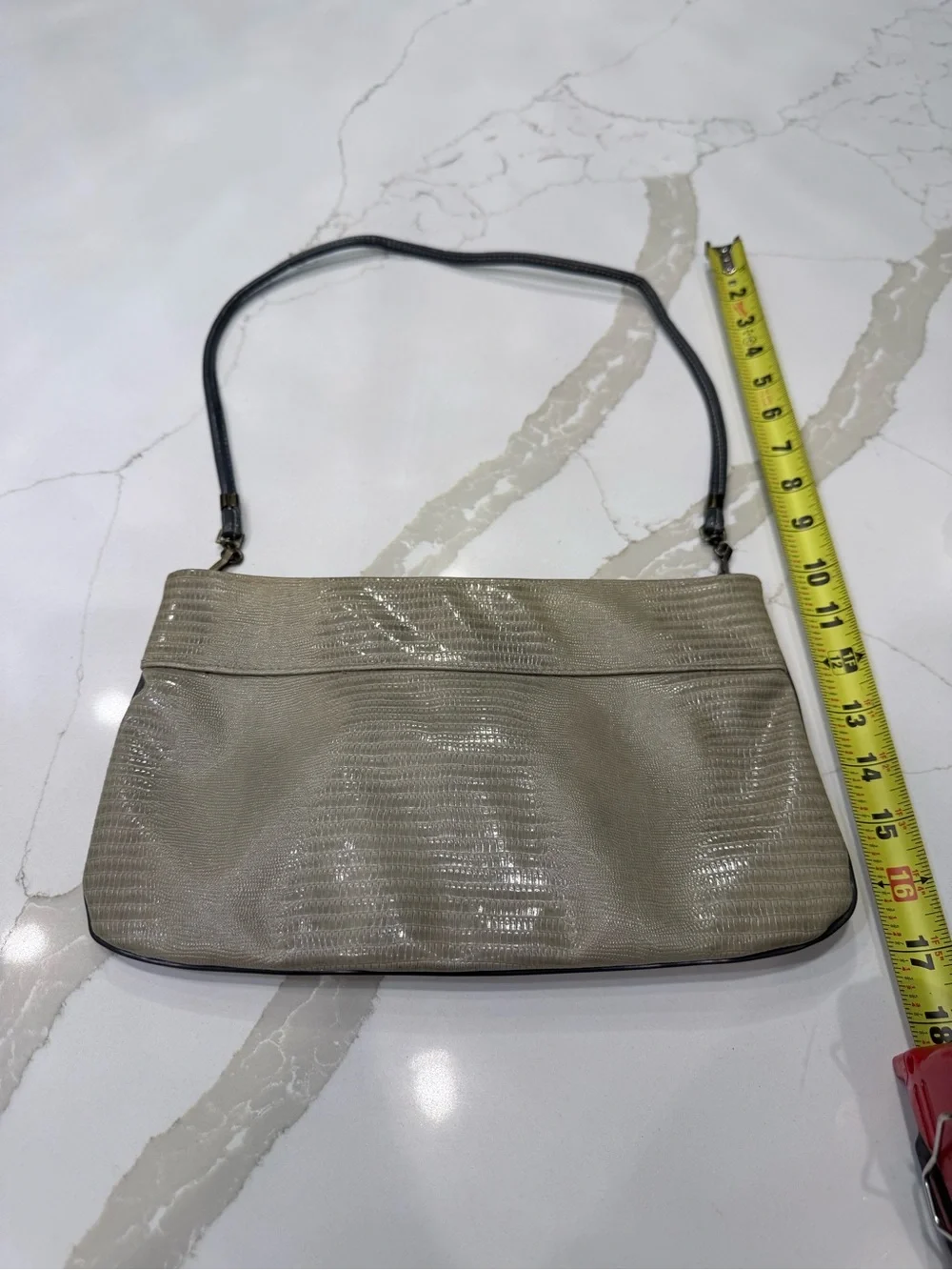 NULINE CROCODILE SKIN CLUTCH vintage cream tan 80’s